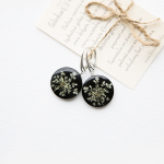 Juodi, apvalūs sidabriniai auskarai „Black Queen“ (22mm)
