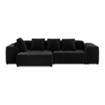 Juodo aksomo kampinė sofa (kintama) Rome Velvet - Cosmopolitan Design