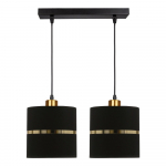 Kabantis šviestuvas juodos spalvos ø 15 cm su tekstiliniu gaubtu Assam – Candellux Lighting