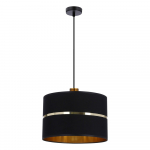 Kabantis šviestuvas juodos spalvos ø 30 cm su tekstiliniu gaubtu Assam – Candellux Lighting