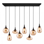 Kabantis šviestuvas juodos spalvos/oranžinės spalvos su stiklo gaubtu Lumina – Trio