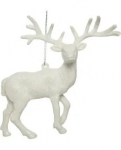 Kalėdinis eglės žaisliukas DECORIS Winter Morning Reindeer, baltos sp., 4x14x14 cm, 1 vnt