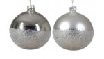 Kalėdinis eglės žaisliukas DECORIS Winter Morning, sidabrinės sp., 2 rūšys, 8 cm, 1 vnt