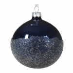 Kalėdinis eglės žaisliukas DECORIS Winter Morning, tamsiai mėlynos sp., 2 rūšys, 8cm, 1vnt