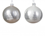 Kalėdinis eglės žaisliukas DECORIS Winter Morning Tree Border, 2 rūšys, 8 cm, 1 vnt
