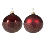 Kalėdinis eglės žaisliukas DECORIS Xmas On The Stage, raudonos sp., 2 rūšys, 8 cm, 1 vnt