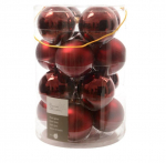 Kalėdinių eglės žaisliukų rinkinys DECORIS Xmas On The Stage, raudonos sp., 8 cm, 16 vnt