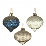 Kalėdinių eglės žaisliukų rinkinys ONION GLASS, įvairių rūšių, 8 cm, 2 vnt.