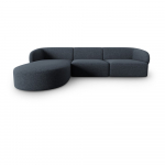 Kampinė sofa tamsiai mėlynos spalvos (su kairiuoju kampu) Shane – Micadoni Home