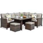 Kampinis baldų komplektas IBIZA + pufai brown