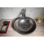 Keramikinis praustuvas ATTILA juodos spalvos 42,5 cm juoda metalic spalva