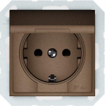 Kištukinis lizdas, be rėmelio, su įžeminimu, IP44, VILMA QR1000, Mocha spalva