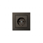 Kištukinis lizdas su įžeminimu EPSILON, juodos sp., be rėmelio