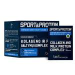 Kolageno ir pieno baltymų kompleksas + vitaminas C, magnis SPORT&PROTEIN, 28 milteliai (Kaina perkant 2 prekes - galioja lojalumo programos dalyviams)