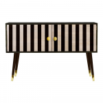 Komoda iš pušies masyvo Velvet Atelier Au Cafe Golden Black Strips