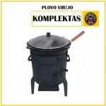 Krosnelė kazanui, plienas 3mm, kazanas 10l, apvalus dugnas, kiaurasamtis