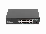 LANBERG komutatorius PoE 19 colių 10 prievadų 100MB 8 prievadai PoE 30W/prievadas max 120w RSFE-8P-2GE nevaldomas