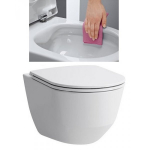 Laufen Pro New pakabinamas klozetas su plonu lėtaeigiu dangčiu Rimless