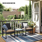 Lauko baldų komplektas 3 dalių PE ratanas juodas balkonui