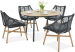 Lauko baldų komplektas ALMERA DINING, Black