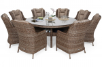Lauko baldų komplektas Bristol Round Elegant 180 cm, ruda