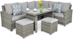 Lauko baldų komplektas SANTANA DINING, Modern Grey