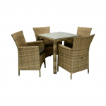 Lauko baldų komplektas WICKER stalas ir 4 kėdės