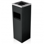 Lauko šiukšliadėžė su pelenine 60x20 cm (juoda)