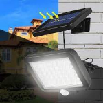 Lauko šviestuvas su saulės baterija 10COB LED su judesio davikliu ir pulteliu