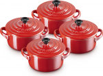Le Creuset Kepimo ir serviravimo indas Mini Cocotte Metallics vyšniniai 250 ml 4 vnt.