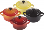 Le Creuset Kepimo ir serviravimo indas Mini Cocotte spalvoti 250 ml 4 vnt.