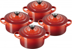 Le Creuset Kepimo ir serviravimo indas Mini Cocotte vyšniniai 250 ml 4 vnt.
