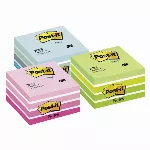 Lipnūs lapeliai POST-IT Akvarelė kubas, 450 lapelių, 76 x 76 mm, mėlynos ir baltos spalvos derinys