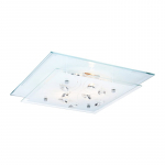 Lubinis šviestuvas GLOBO Jasmina, 2 x E27, 40W, su stiklu, chromo sp., 33,5 x 33,5 x 8,5cm