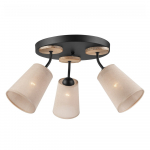 Lubinis šviestuvas juodos spalvos ø 15 cm su tekstiliniu gaubtu Paco – LAMKUR