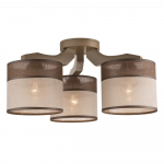 Lubinis šviestuvas tamsiai rudos spalvos ø 16 cm su tekstiliniu gaubtu Andrea – LAMKUR