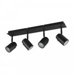 Matinis juodas metalinis prožektorius 19x52 cm Angelo - Trio