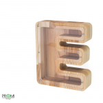 Medinė taupyklė RAIDĖ "E", 18 cm