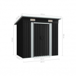 Metalinis sodo sandėliukas 190x124 cm (juodas)