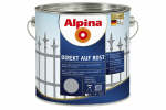 Metalo dažai ALPINA Direkt Auf Rost, 2,5l šviesiai pilka sp.
