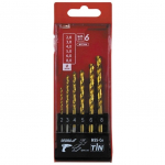 Metalo gražtų komplektas DEDRA WITS06 HSS+kobalt+TiN, 135°, 6vnt