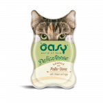 Oasy Delicatesse paštetas su vištiena ir kiaušiniu suaugusioms katėms : Pakuotė konservas - 85 g