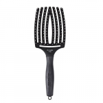Olivia Garden Fingerbrush Combo Paddle Brush Lenktas kiauryminis plaukų šepetys mišriais šereliais, Large