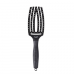 Olivia Garden Fingerbrush Combo Paddle Brush Lenktas kiauryminis plaukų šepetys mišriais šereliais, Medium