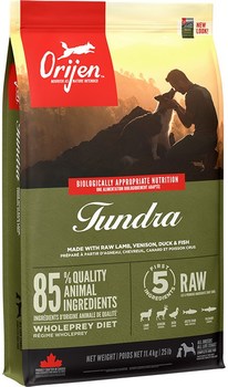 Orijen Tundra 11,4 kg Suaugusių Viščiukas, Žuvis, Kalakutiena