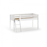 Paaukštinta vaikiška lova iš pušies masyvo baltos spalvos 90x200 cm SCOTT – Vipack