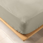 Paklodė iš organiškos medvilnės šviesiai rudos spalvos su guma 140x190 cm Biolina – douceur d'intérieur