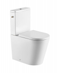 Pastatomas WC Swiss Aqua Technologies, Brevis Rimfree, su lėtai nusileidžiančiu dangčiu, pilnai pristatomas