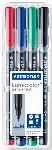 Permanentinis žymeklis STAEDTLER LUMOCOLOR 317M, 1.0 mm, 4 spalvų rinkinys