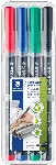 Permanentinis žymeklis  STAEDTLER LUMOCOLOR 318F, 0.6 mm, 4 spalvų rinkinys